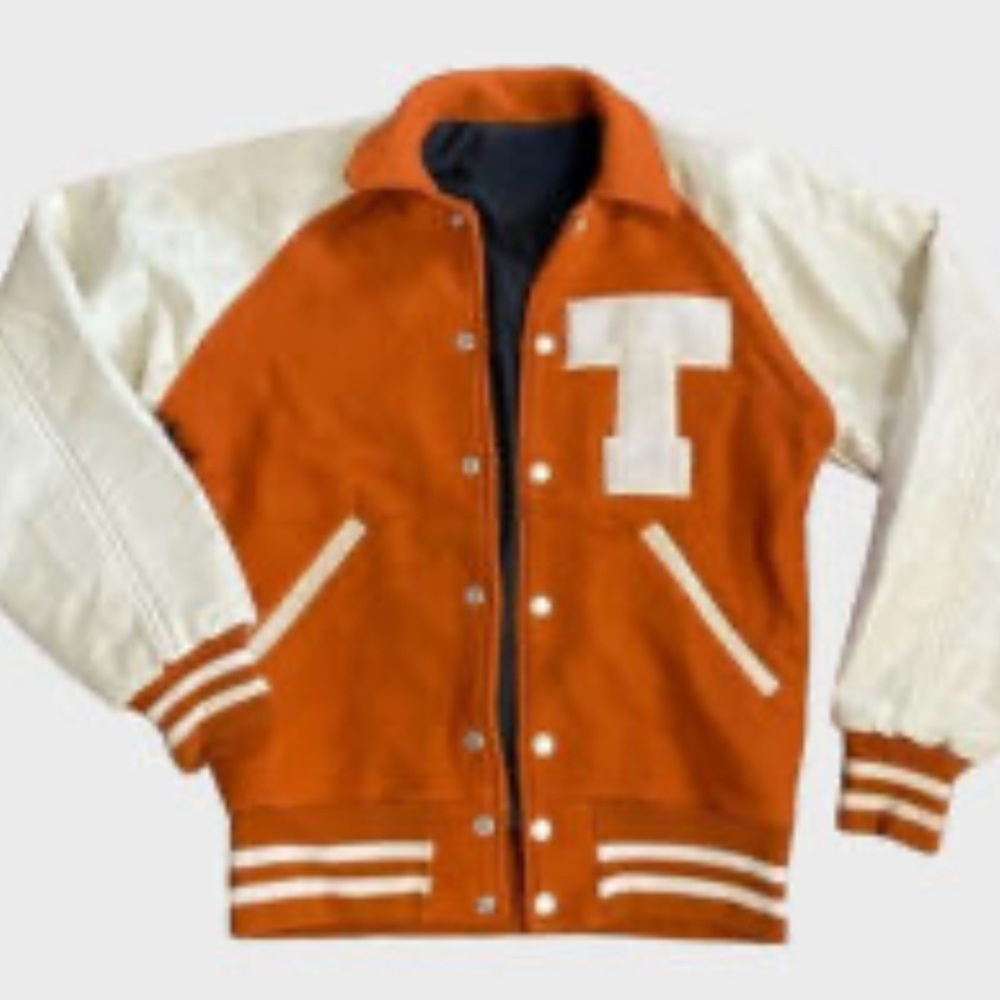 NEW [NYC Jackets] Texas Longhorns NCAA Orange Varsity Letterman Jacket Mens 3XL - Picture 2 of 15
